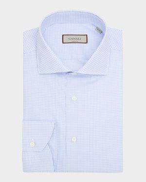Men's Cotton Micro-Check Dress Shirt