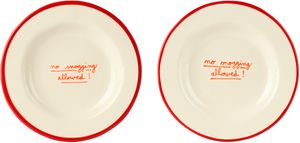 Laetitia Rouget White 'No snogging allowed' Plate Set