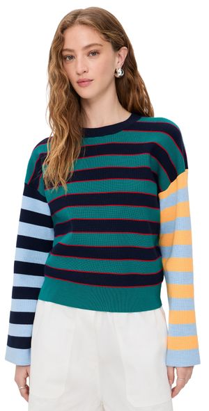 English Factory Striped Knit Top Multi M