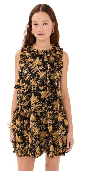 Ulla Johnson Signe Ruffled Silk Mini Dress Forsythia 8