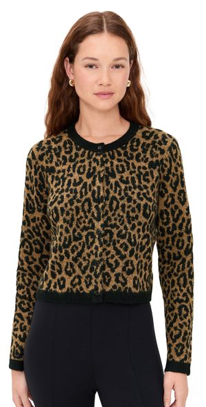 LE BOP Cheetah Cardigan Camel Cheetah M