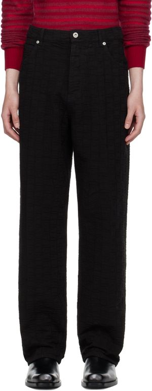 Ferragamo Black Monogram Five-Pocket Jeans
