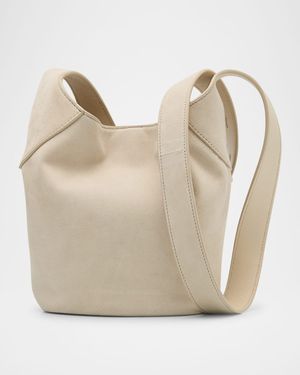 Structured Small Suede Bucket Bag
