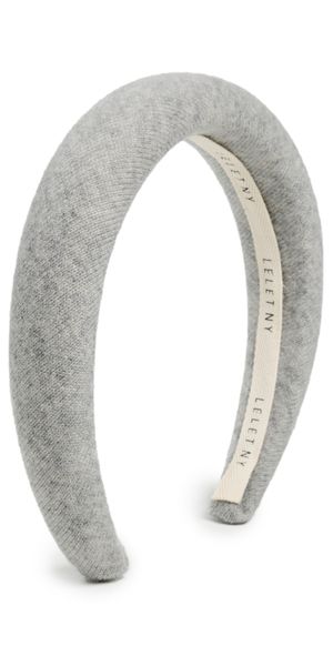 LELET NY Simone Cashmere Padded Headband Heather Grey One Size