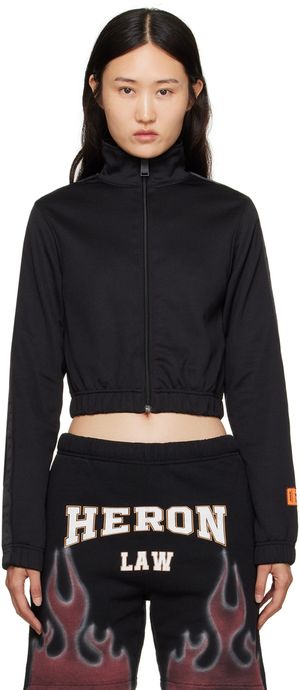 Heron Preston Blouson de survêtement noir à glissière