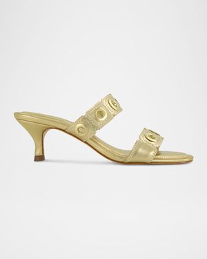 Patra Metallic Dual-Band Slide Sandals