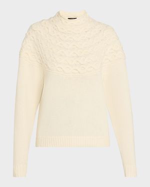 Cashmere-Blend Cable-Knit Sweater