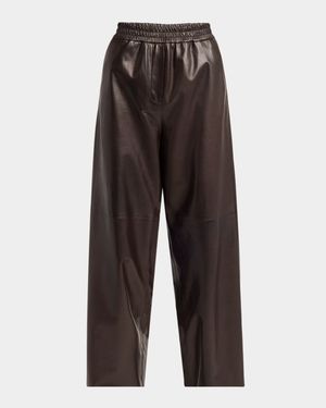 Relaxed Nappa Leather Trousers