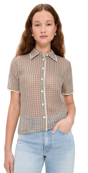 FRAME The Houndstooth Top Houndstooth Multi S
