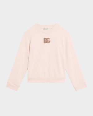 Girl's Logo Sequined Felpa Patch Sweatshirt, Size 4-6