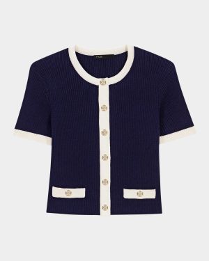Cropped Short-Sleeve Cardigan