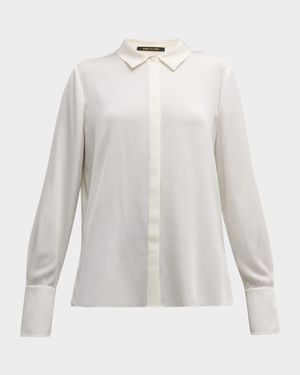 Larissa Split-Cuff Button-Down Blouse