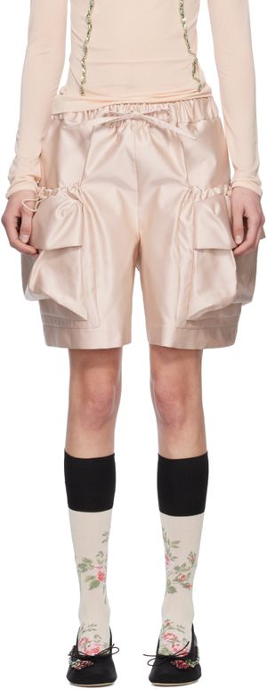 Simone Rocha Short cargo rose à poches à rabat
