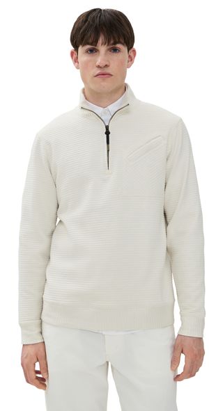 Billy Reid Quilted Half Zip Tinted White XL