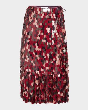 Sprity Sequined Midi Wrap Skirt