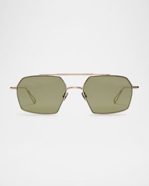 Haussman Rectangle Metal & Nylon Sunglasses