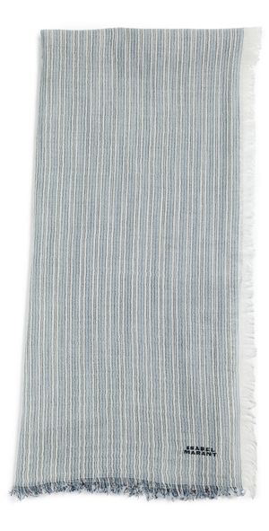 Isabel Marant Zenila Scarf Ecru/Blue One Size