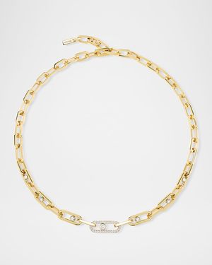 MOVE LINK 18K YELLOW GOLD DIAMOND NECKLACE