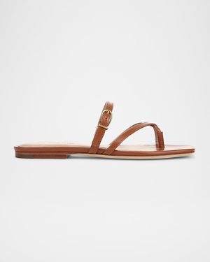 Marthe Crisscross Buckle Flat Slide Sandals