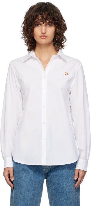 Maison Kitsuné Chemise blanche à logo de renard