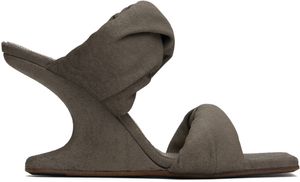 Rick Owens Gray Porterville Cantilever 8 Twisted Heeled Sandals