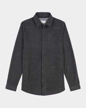 Men's Wylie Herringbone Knit Snap-Front Shirt