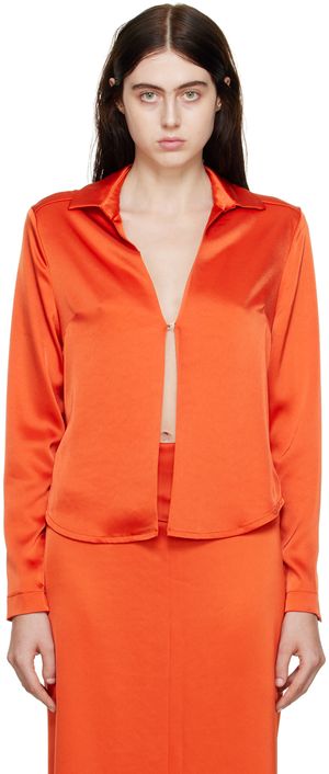 Paris Georgia SSENSE Exclusive Orange Hook-Eye Shirt