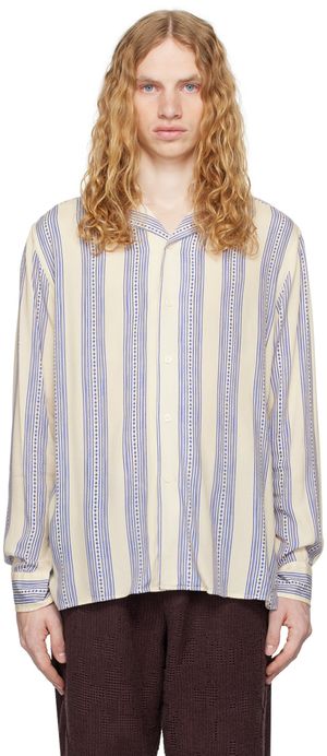 OAS Chemise blanc cassé et bleu en viscose