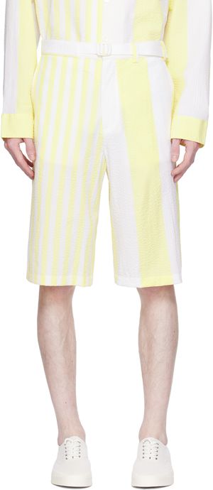 Maison Kitsuné White & Yellow Hotel Olympia Edition Poolside Shorts