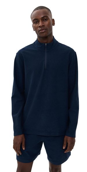 Beyond Yoga Spacedye Terrain Mens Quarter Zip Pullover Nocturnal Navy M