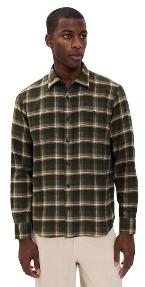 Faherty Nazare Flannel Garret Verde Plaid L