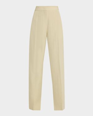 Mid-Rise Straight-Leg Trousers