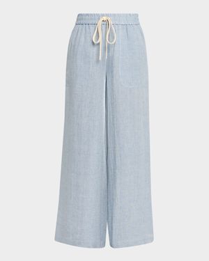 Main St. Washed Hemp Denim Wide-Leg Pants