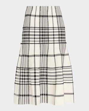 Rory Check Flare Midi Skirt