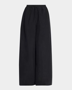 Bellana Silk Wide-Leg Pull-On Pants