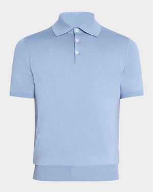 Men's Cotton Short-Sleeve Polo Sweater