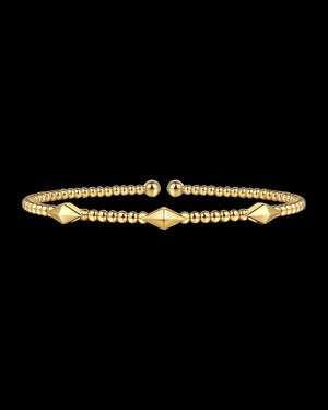 14K Yellow Gold Bujukan Pyramid Stations Bangle
