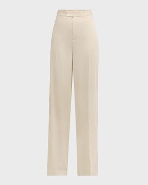 Modern Wool Wide-Leg Trousers