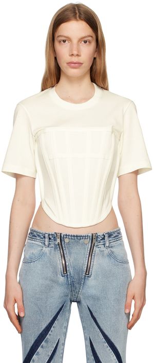 Dion Lee White Corset T-Shirt