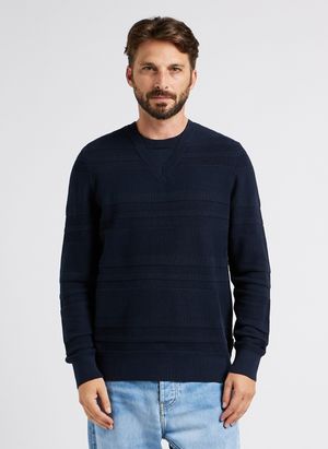 Armani Exchange - Pull dol rond en coton - Taille XL - Bleu