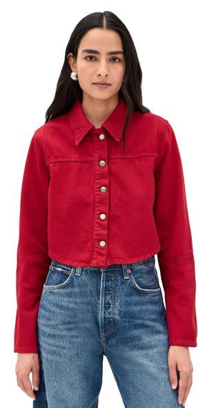 LE JEAN Swing Shirt Jacket Red S