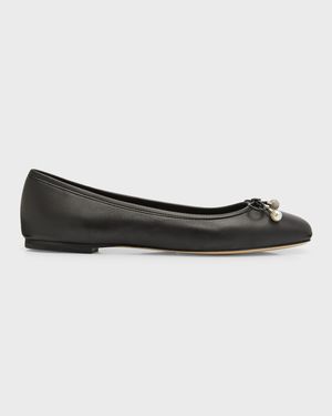 Elme Leather Bow Ballerina Flats