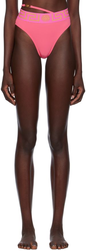 Versace Underwear Pink Medusa '95 Greca Border Bikini Bottom