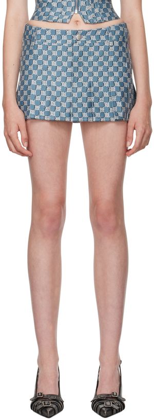 MISBHV Blue Monogram School Miniskirt