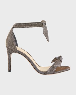 Clarita Mid-Heel Metallic Evening Fabric Sandals