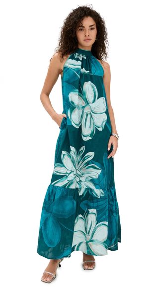 F. R.S For Restless Sleepers Melicerte Dress Teal/Forest Flowers XS