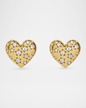 Celestial Heart Button Earrings