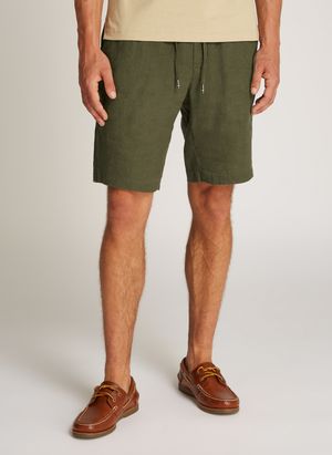 Tommy Hilfiger - Short droit en lin mélangé - Taille 34 - Kaki