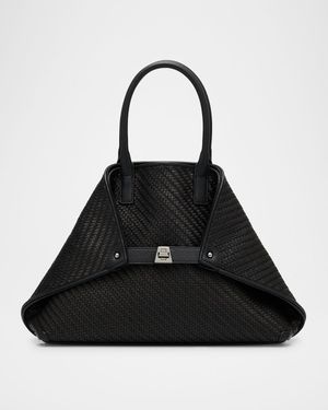 Ai Small Plaid Braided Top-Handle Bag