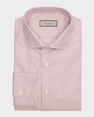 Men's Cotton Micro-Check Dress Shirt